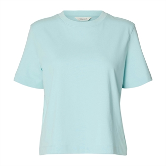 Selected Femme SlwEssential SS Boxy Tee Blue Glow